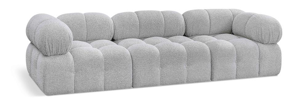 Meridian Furniture - Ames Grey Boucle Fabric Modular Sofa - 3Pc - 611Grey-S102A veiw 1