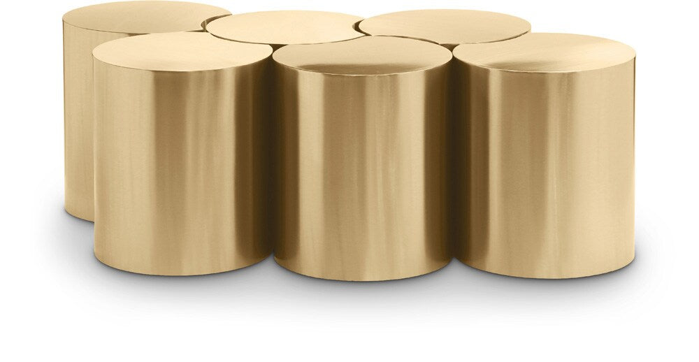 Meridian Furniture - Dimple Gold Coffee Table - 6Pc - 99081Gold-6D veiw 1