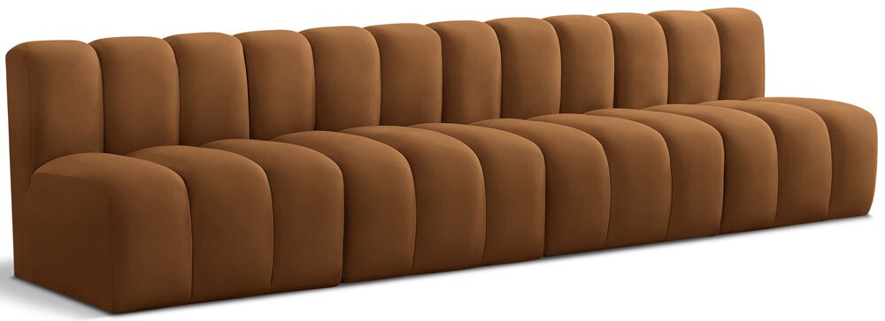Meridian Furniture - Arc Saddle Velvet Modular Sofa - 4Pc - 103Saddle-S4E veiw 1