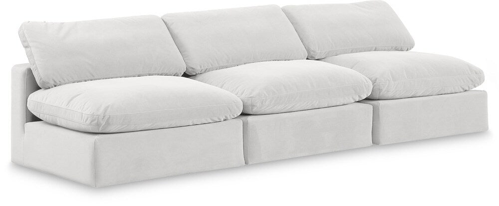 Meridian Furniture - Comfy Cream Velvet Modular Sofa - 3Pc - 189Cream-S117 veiw 1