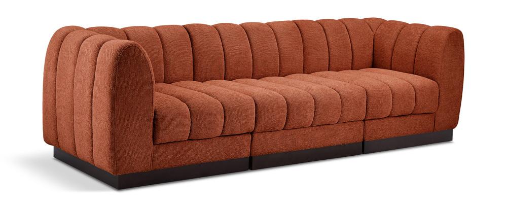 Meridian Furniture - Quinn Cognac Chenille Fabric Modular Sofa - 3Pc - 124Cognac-S101 veiw 1