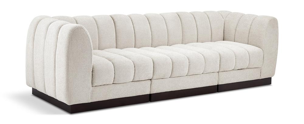 Meridian Furniture - Quinn Cream Chenille Fabric Modular Sofa - 3Pc - 124Cream-S101 veiw 1