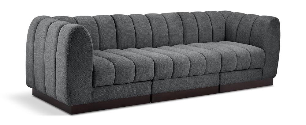 Meridian Furniture - Quinn Grey Chenille Fabric Modular Sofa - 3Pc - 124Grey-S101 veiw 1
