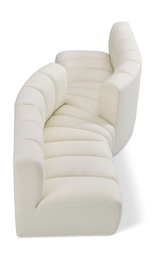 Meridian Furniture - Arc Cream Vegan Leather Modular Sofa - 4Pc - 101Cream-S4A veiw 1