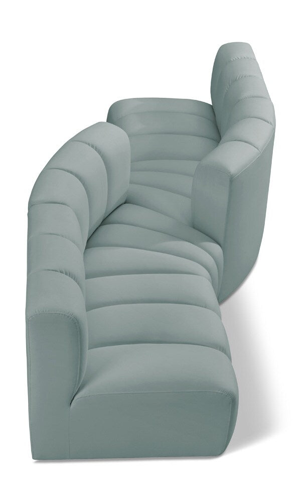 Meridian Furniture - Arc Mint Green Vegan Leather Modular Sofa - 4Pc - 101Mint-S4A veiw 1