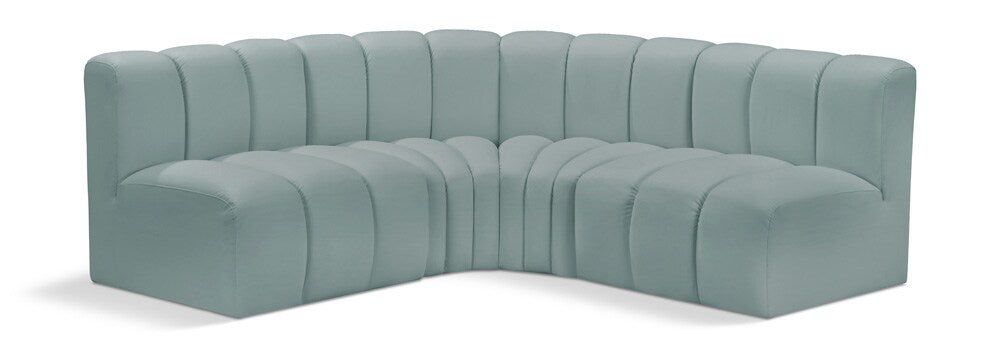 Meridian Furniture - Arc Mint Green Vegan Leather Modular Sofa - 4Pc - 101Mint-S4B veiw 1