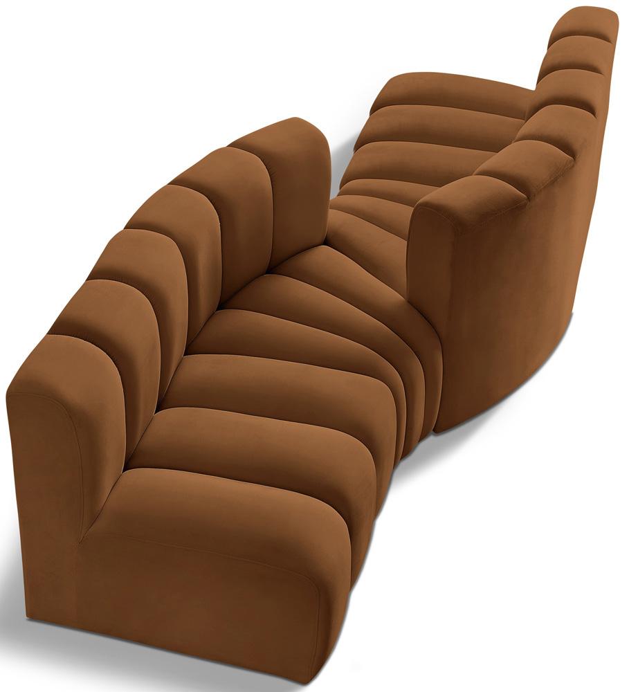 Meridian Furniture - Arc Saddle Velvet Modular Sofa - 4Pc - 103Saddle-S4A veiw 1