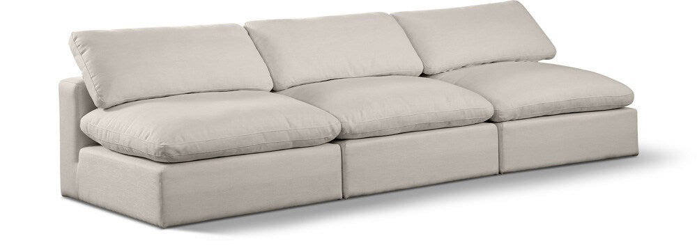 Meridian Furniture - Comfy Beige Linen Textured Fabric Modular Sofa - 3Pc - 187Beige-S117 veiw 1