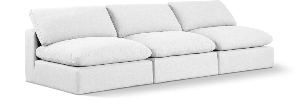 Meridian Furniture - Comfy White Linen Textured Fabric Modular Sofa - 3Pc - 187White-S117 veiw 1
