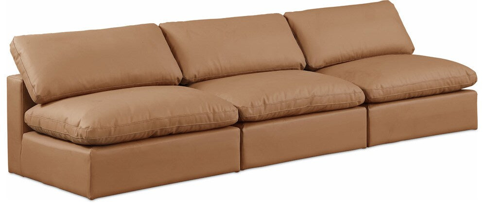 Meridian Furniture - Comfy Cognac Vegan Leather Modular Sofa - 3Pc - 188Cognac-S117 veiw 1