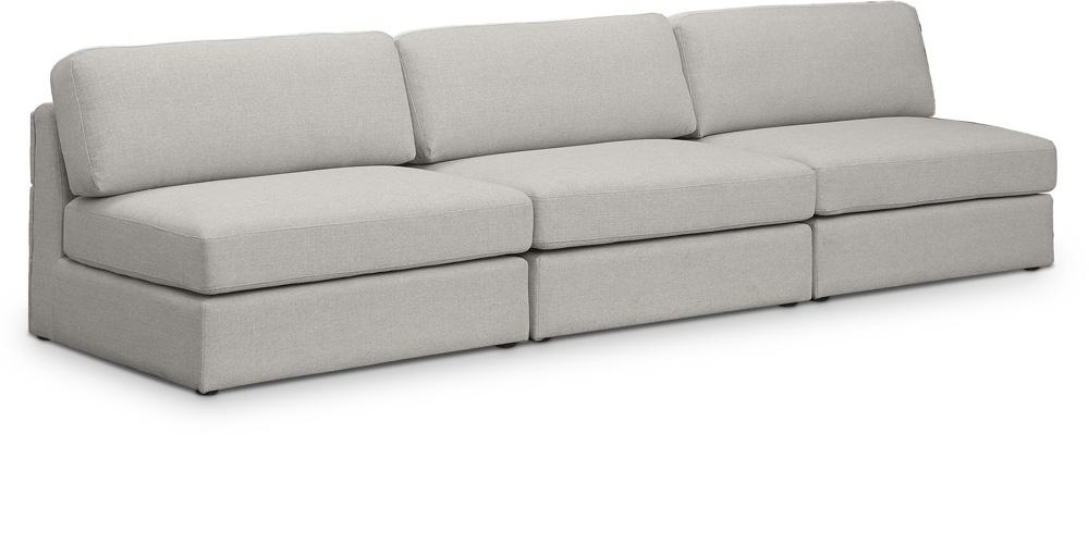 Meridian Furniture - Beckham Beige Durable Linen Textured Fabric Modular Sofa - 3Pc - 681Beige-S114B veiw 1