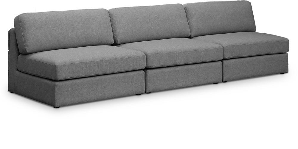 Meridian Furniture - Beckham Grey Durable Linen Textured Fabric Modular Sofa - 3Pc - 681Grey-S114B veiw 1