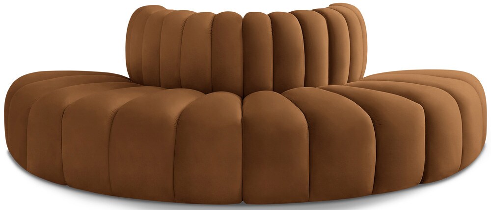 Meridian Furniture - Arc Saddle Velvet Modular Sofa - 4Pc - 103Saddle-S4G veiw 1
