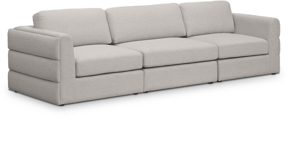 Meridian Furniture - Beckham Beige Durable Linen Textured Fabric Modular Sofa - 3Pc - 681Beige-S114A veiw 1