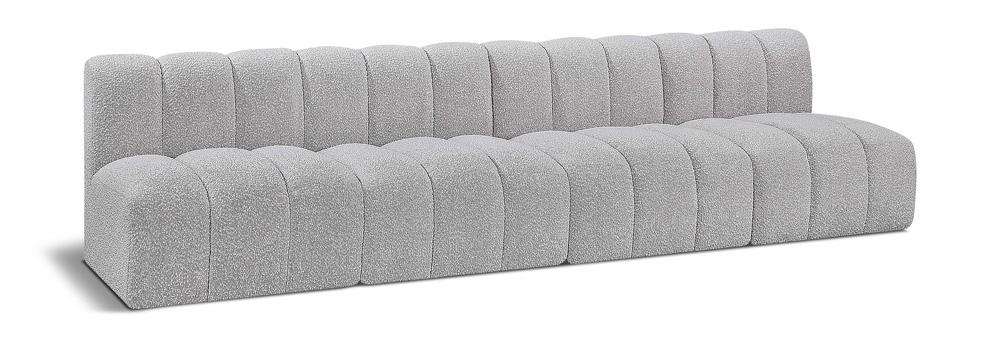 Meridian Furniture - Arc Grey Boucle Fabric Modular Sofa - 4Pc - 102Grey-S4E veiw 1