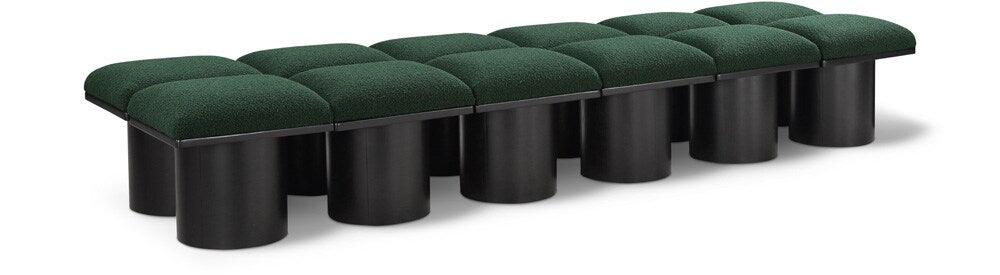 Meridian Furniture - Pavilion Green Boucle Fabric Bench - 12Pc - 466Green-12C veiw 1