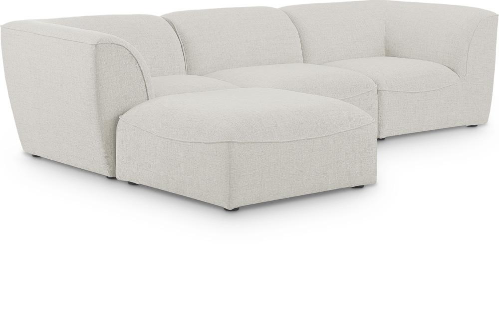 Meridian Furniture - Miramar Cream Durable Linen Textured Modular Sectional - 4Pc - 683Cream-Sec4A veiw 1
