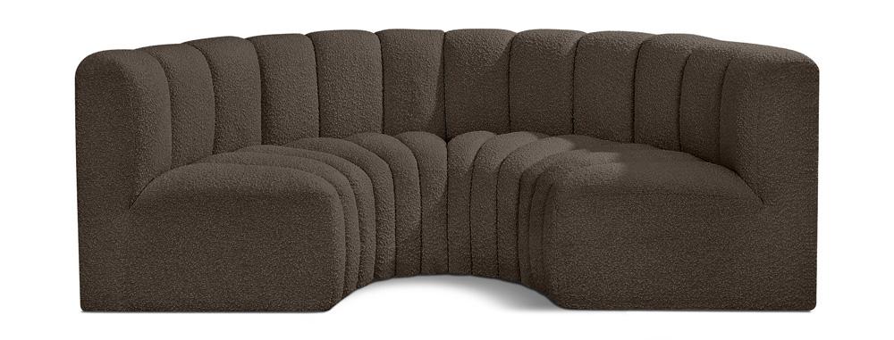 Meridian Furniture - Arc Brown Boucle Fabric Modular Sofa - 4Pc - 102Brown-S4C veiw 1