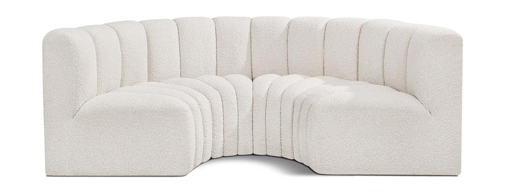Meridian Furniture - Arc Cream Boucle Fabric Modular Sofa - 4Pc - 102Cream-S4C veiw 1
