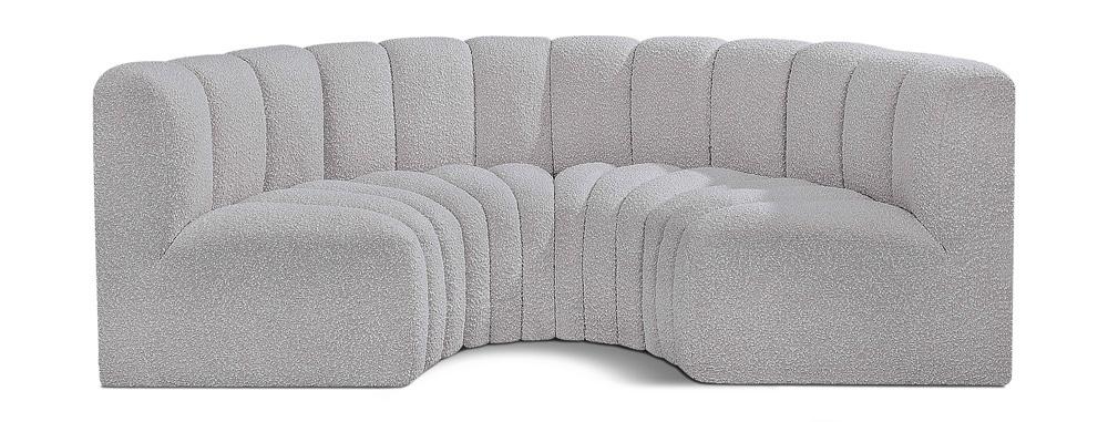 Meridian Furniture - Arc Grey Boucle Fabric Modular Sofa - 4Pc - 102Grey-S4C veiw 1