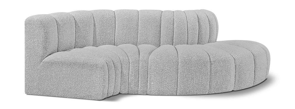 Meridian Furniture - Arc Grey Boucle Fabric Modular Sofa - 4Pc - 102Grey-S4D veiw 1