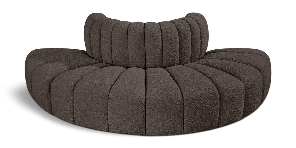 Meridian Furniture - Arc Brown Boucle Fabric Modular Sofa - 4Pc - 102Brown-S4G veiw 1