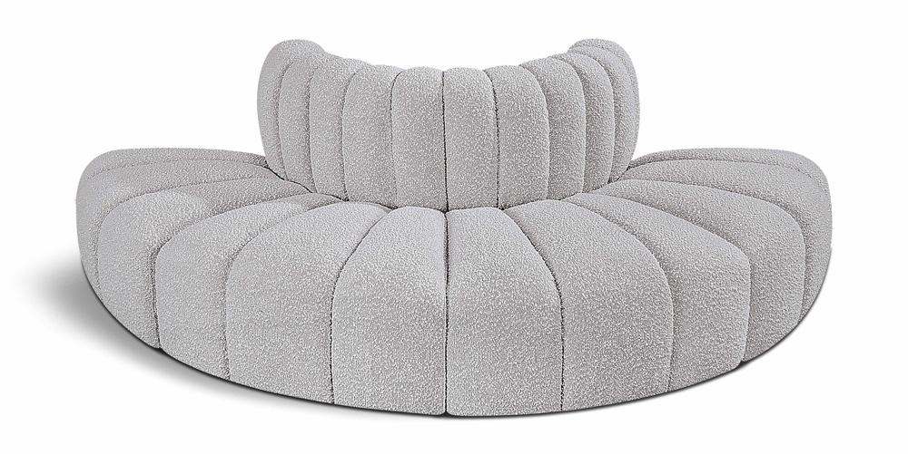 Meridian Furniture - Arc Grey Boucle Fabric Modular Sofa - 4Pc - 102Grey-S4G veiw 1