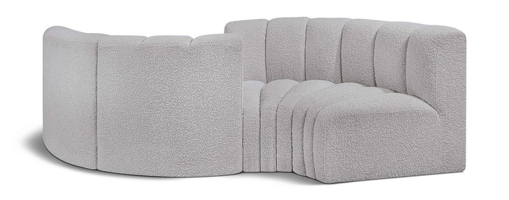 Meridian Furniture - Arc Grey Boucle Fabric Modular Sofa - 4Pc - 102Grey-S4F veiw 1