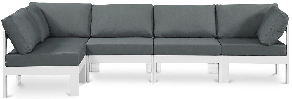 Meridian Furniture - Nizuc Grey Water Resistant Fabric Outdoor Patio Modular Sectional - 5Pc - 375Grey-Sec5C veiw 1