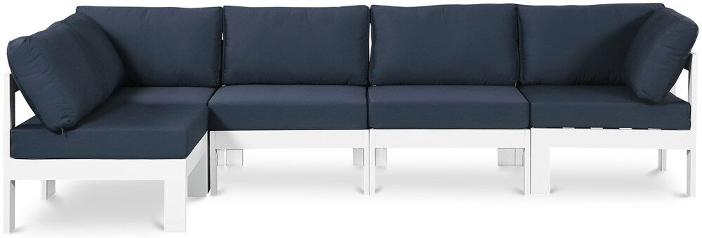Meridian Furniture - Nizuc Navy Water Resistant Fabric Outdoor Patio Modular Sectional - 5Pc - 375Navy-Sec5C veiw 1