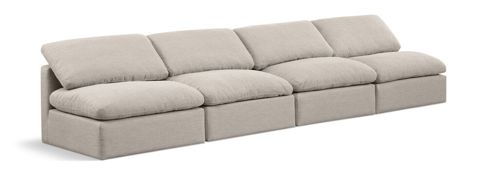Meridian Furniture - Indulge Beige Linen Textured Fabric Modular Sofa - 4Pc - 141Beige-S4 veiw 1