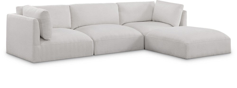 Meridian Furniture - Ease Cream Polyester Fabric Modular Sectional - 4Pc - 696Cream-Sec4A veiw 1