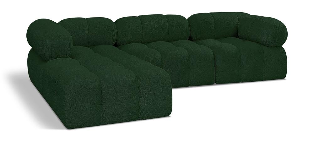 Meridian Furniture - Ames Green Boucle Fabric Modular Sectional - 4Pc - 611Green-Sec4B veiw 1