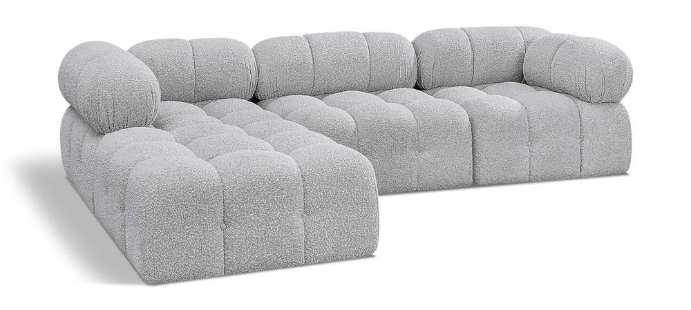 Meridian Furniture - Ames Grey Boucle Fabric Modular Sectional - 4Pc - 611Grey-Sec4B veiw 1