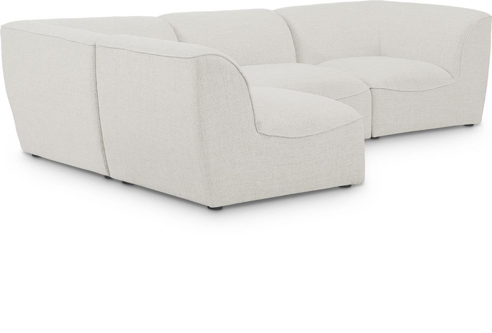 Meridian Furniture - Miramar Cream Durable Linen Textured Modular Sectional - 4Pc - 683Cream-Sec4B veiw 1