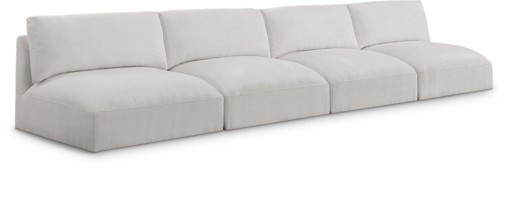 Meridian Furniture - Ease Cream Polyester Fabric Modular Sofa - 4Pc - 696Cream-S152A veiw 1
