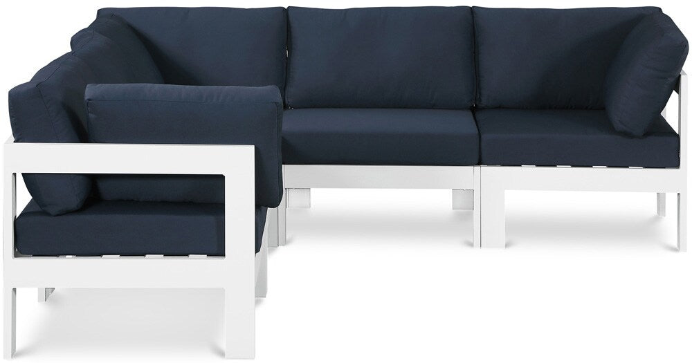 Meridian Furniture - Nizuc Navy Water Resistant Fabric Outdoor Patio Modular Sectional - 5Pc - 375Navy-Sec5B veiw 1