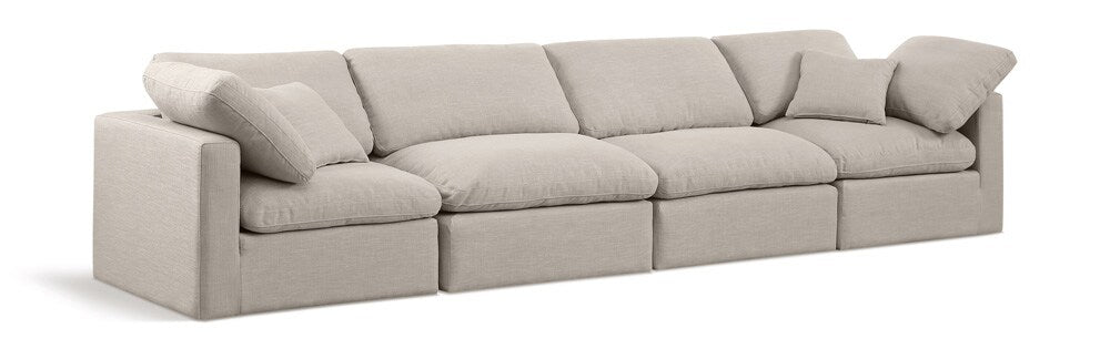 Meridian Furniture - Indulge Beige Linen Textured Fabric Modular Sofa - 4Pc - 141Beige-S140 veiw 1