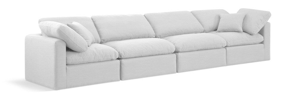 Meridian Furniture - Indulge White Linen Textured Fabric Modular Sofa - 4Pc - 141White-S140 veiw 1