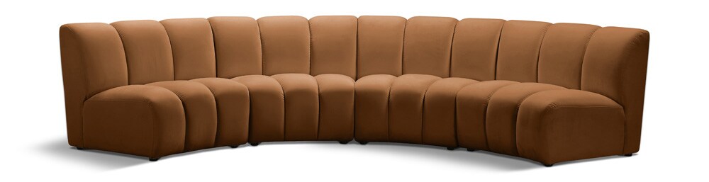 Meridian Furniture - Infinity Saddle Velvet 4pc. Modular Sectional - 638Saddle-4PC veiw 1