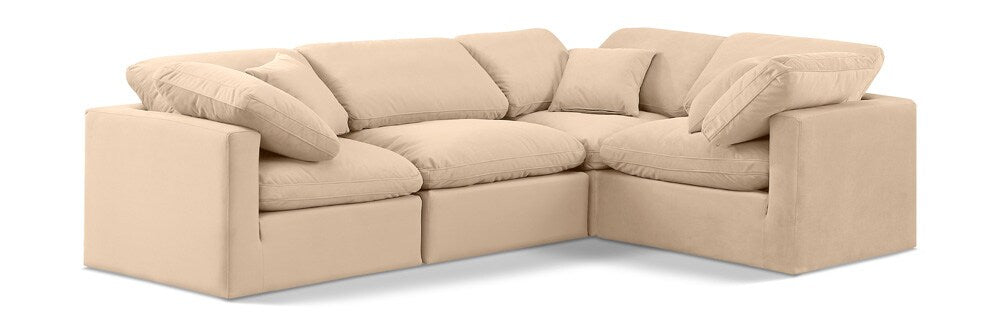 Meridian Furniture - Indulge Beige Velvet Modular Sectional - 4Pc - 147Beige-Sec4C veiw 1