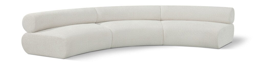 Meridian Furniture - Bale Cream Chenille Fabric Modular Sofa - 3Pc - 114Cream-S3A veiw 1