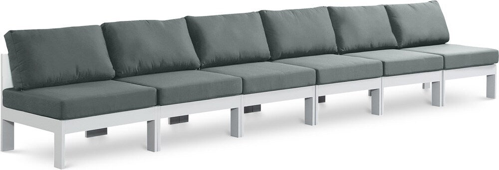 Meridian Furniture - Nizuc Grey Water Resistant Fabric Outdoor Patio Modular Sofa - 6Pc - 375Grey-S180B veiw 1