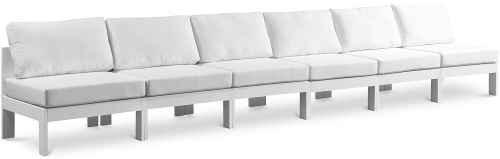Meridian Furniture - Nizuc White Water Resistant Fabric Outdoor Patio Modular Sofa - 6Pc - 375White-S180B veiw 1