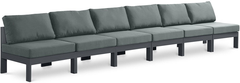Meridian Furniture - Nizuc Grey Water Resistant Fabric Outdoor Patio Modular Sofa - 6Pc - 376Grey-S180B veiw 1