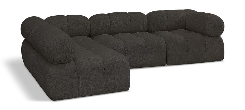 Meridian Furniture - Ames Brown Boucle Fabric Modular Sectional - 4Pc - 611Brown-Sec4A veiw 1