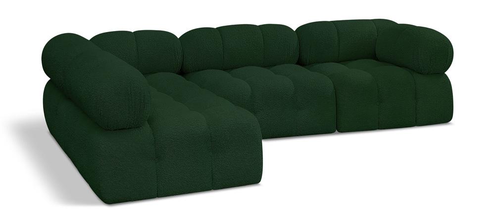 Meridian Furniture - Ames Green Boucle Fabric Modular Sectional - 4Pc - 611Green-Sec4A veiw 1