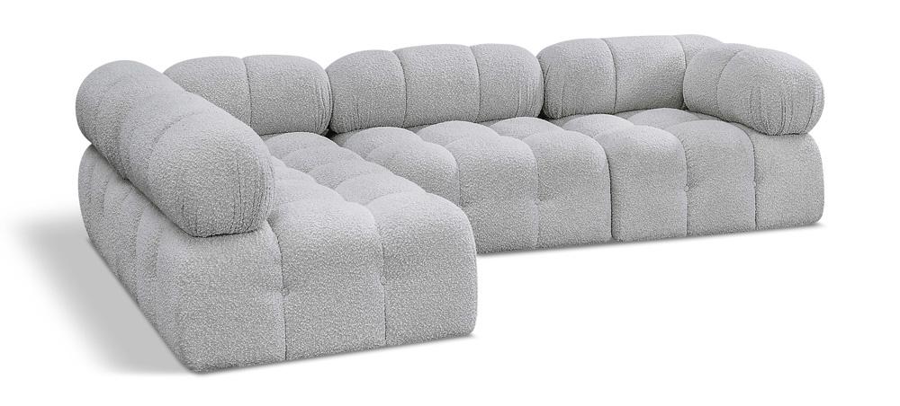 Meridian Furniture - Ames Grey Boucle Fabric Modular Sectional - 4Pc - 611Grey-Sec4A veiw 1