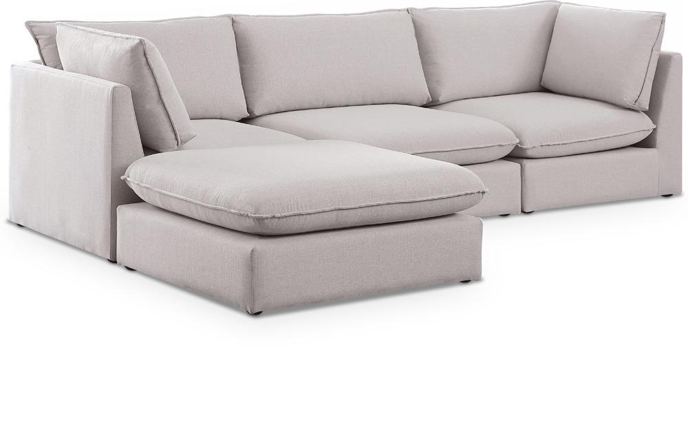 Meridian Furniture - Mackenzie Beige Durable Linen Textured Modular Sectional - 4Pc - 688Beige-Sec4B veiw 1