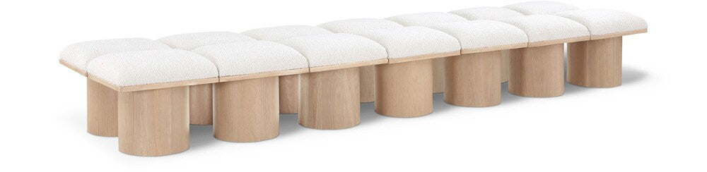 Meridian Furniture - Pavilion Cream Boucle Fabric Bench - 14Pc - 465Cream-14C veiw 1
